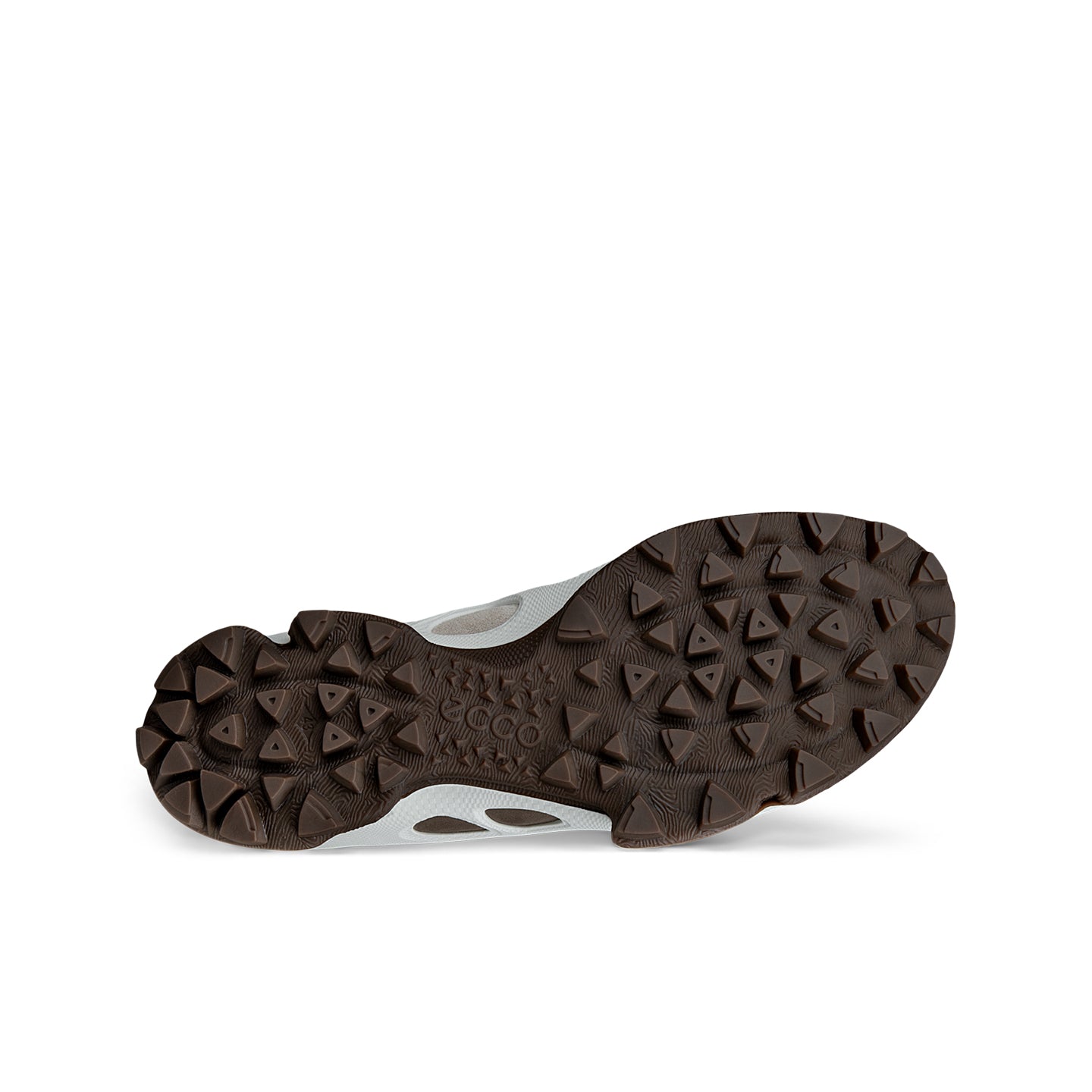 Men's brown-tinted sneaker outsole with textured grip tread pattern