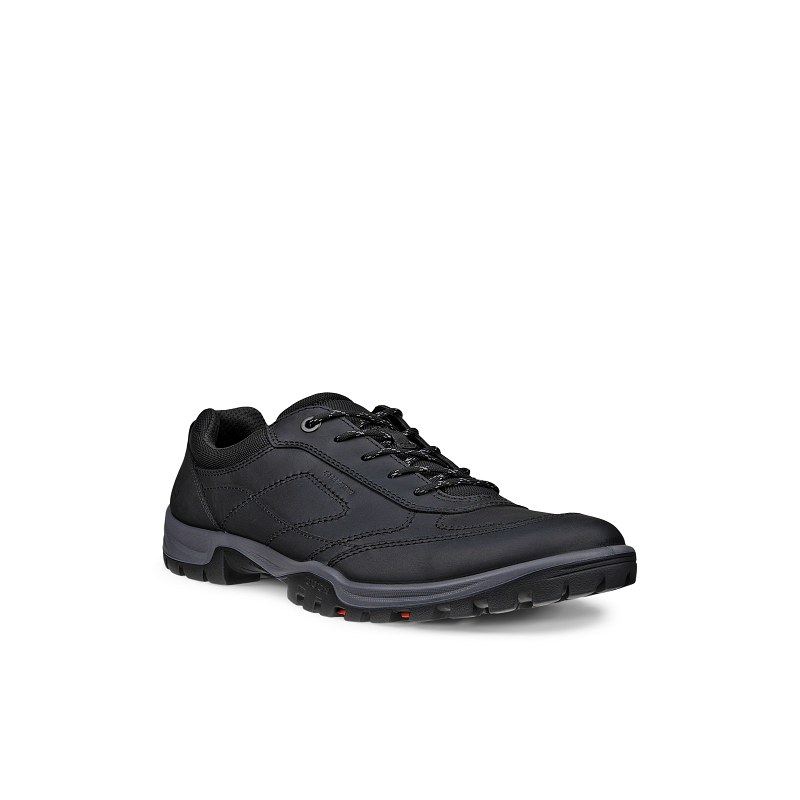 ECCO XPEDITION III men’s sneakers, black textile uppers, lace-up, treaded sole