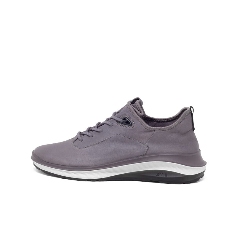 Men's ECCO ST.360 M purple leather sneakers, side profile with white midsole