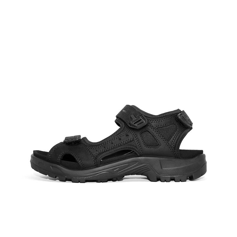 ECCO Yucatan Plus Men's Sandals Black Leather for Summer Casual Shoes 822184