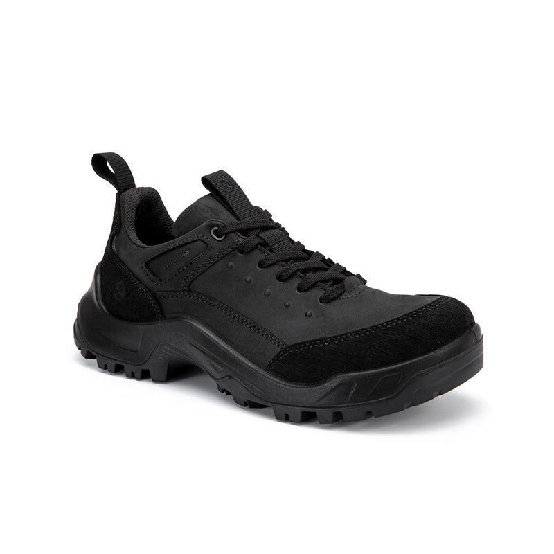 Men's off-road trainers, black lace-up with chunky rubber outsole and deep tread