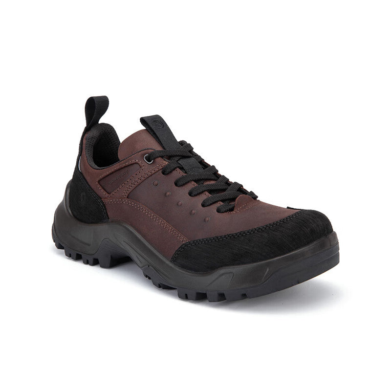 Men's off-road trainers, reddish brown and black lace-up with chunky tread sole