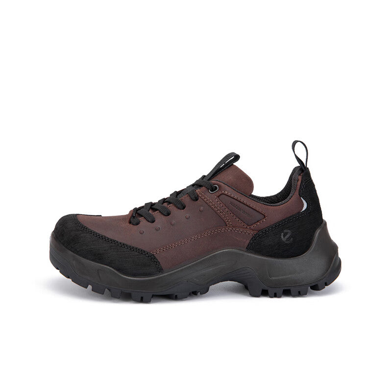 Men's off-road trainers, dark brown and black lace-up with rugged outsole