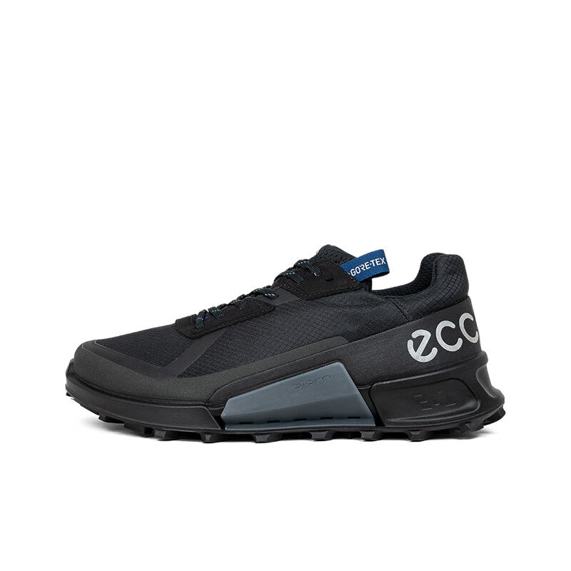 ECCO Biom 2.1 men's black sneakers with side GORE-TEX label and chunky tread