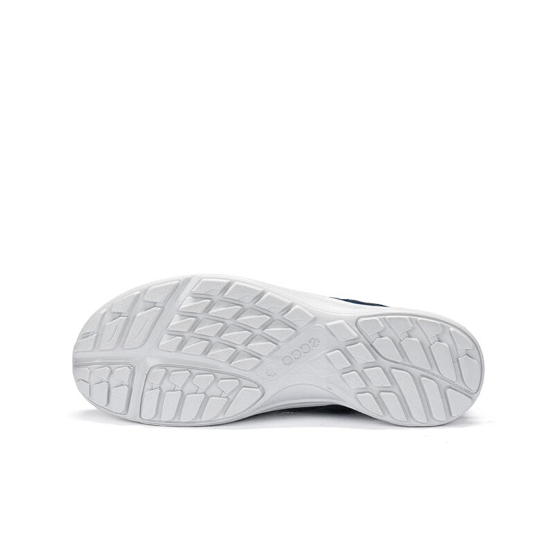 Men's dark blue sneaker outsole with grippy tread pattern