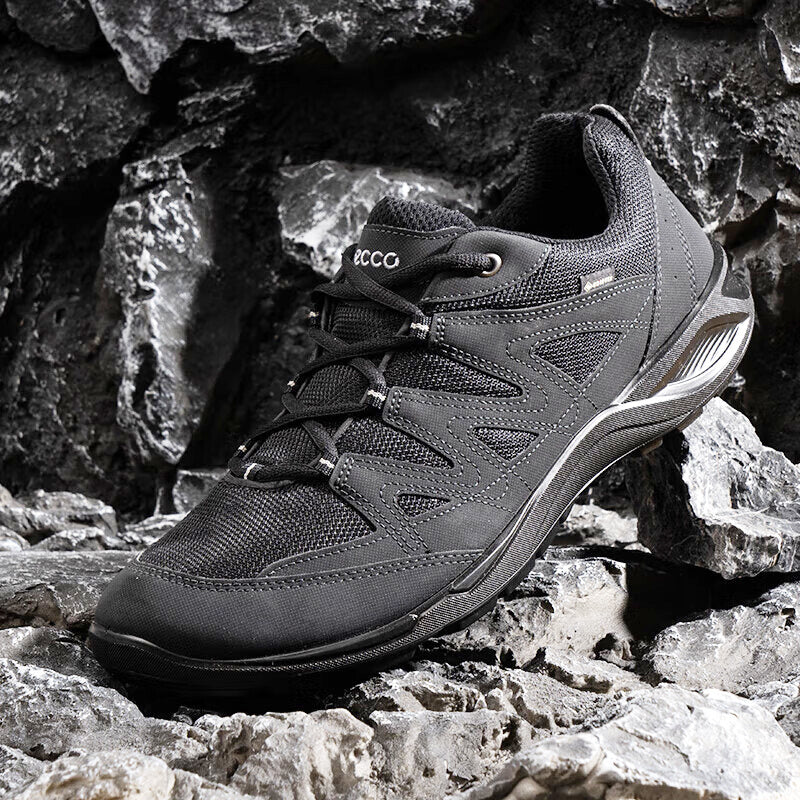 Graphite women's lace-up sneakers with ECCO logo and padded tongue