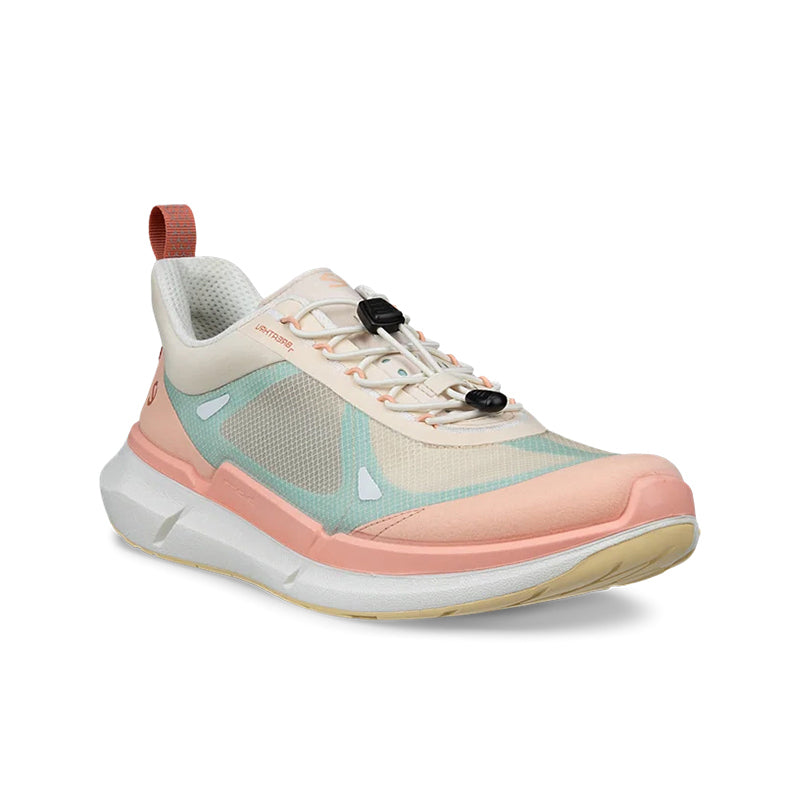 Women’s ECCO Biom 2.2 sneakers in orange leather, lace-up with black eyelets