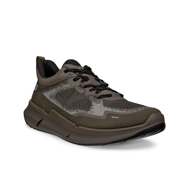 Men’s textile sneakers in dark gray with lace-up closure and textured upper panel