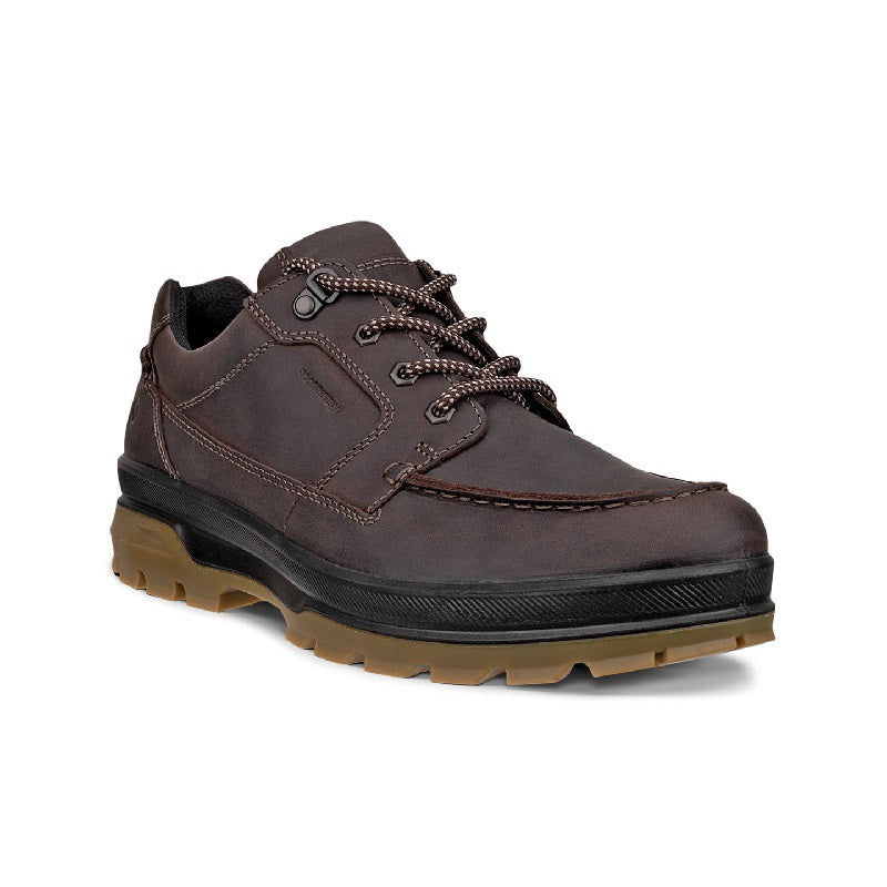 ECCO Rugged Track Men's Lace Up Leather Walking Shoes Black /Brown 838144