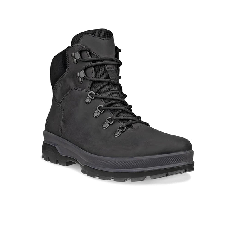ECCO RUGGED TRACK Men's Boots Black Leather Waterproof Lace-up Casual Shoes 838184