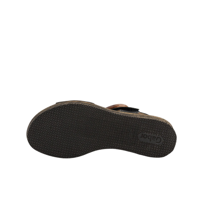 Gabor Women's Sandals Black leather with Velcro fastening Stylish Comfortable Shoes 84550