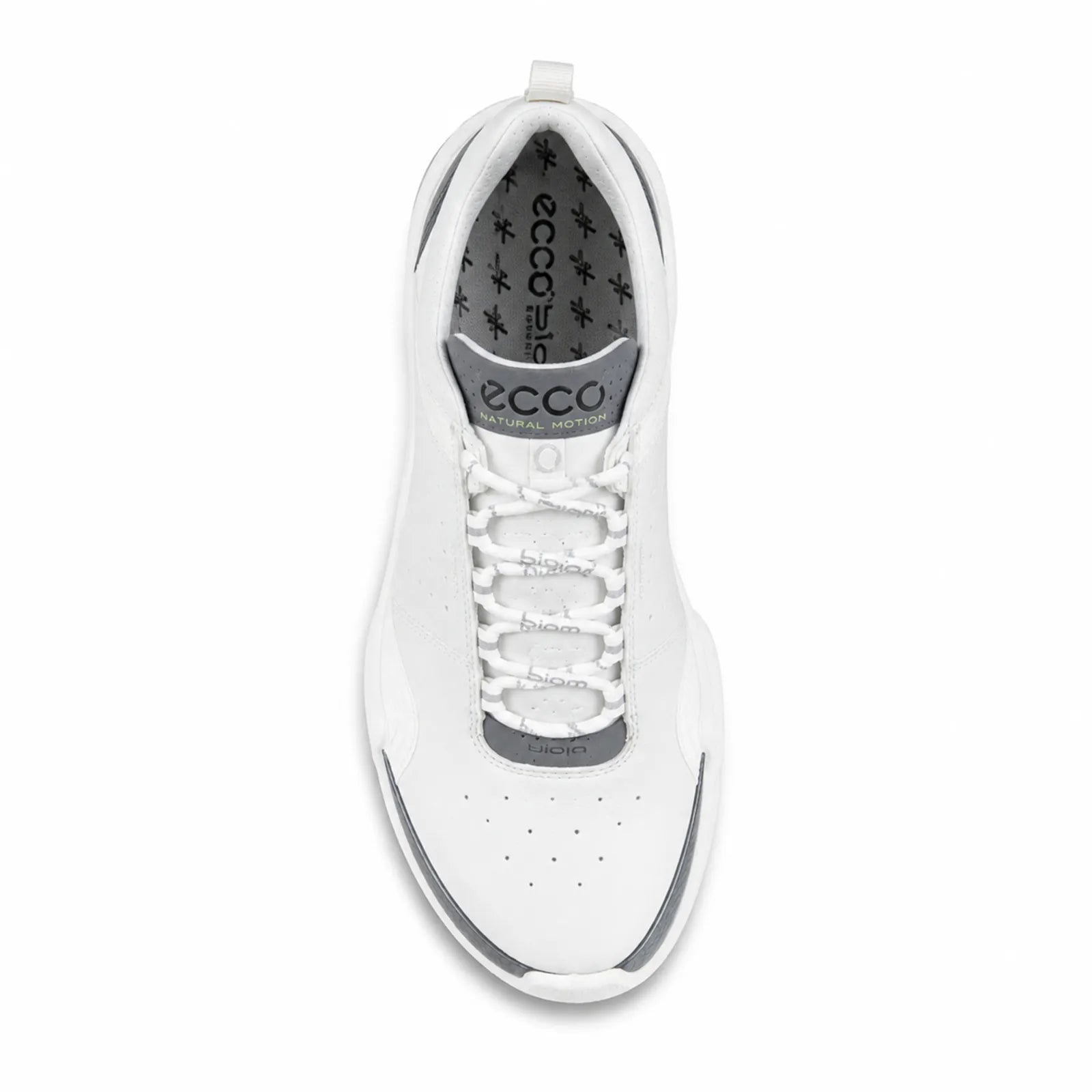 Side angle view of ECCO BIOM C2-TRAIL W women's white waterproof trainers