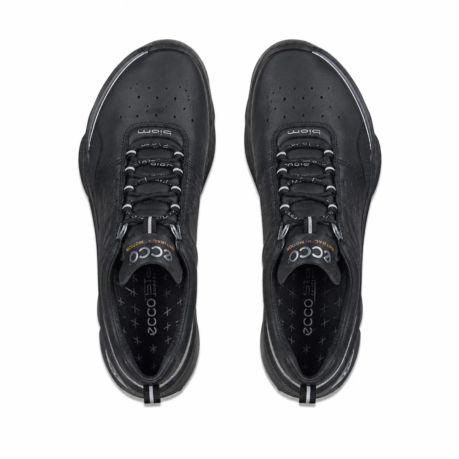 Side angle view of ECCO BIOM C2-TRAIL W women's black waterproof trainers