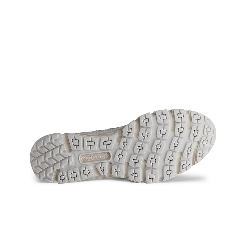 Light gray sneaker outsole with tread pattern and ECCO logo on rubber sole