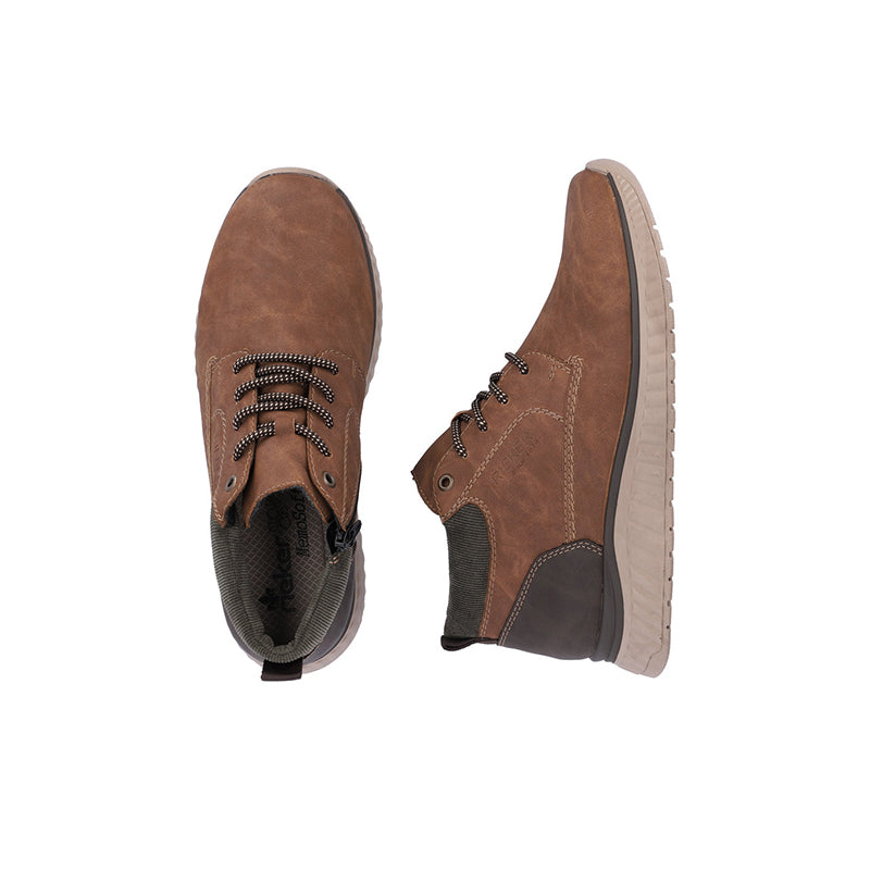Rieker Men's Boots Brown Fashion Zip Casual Shoes B0603