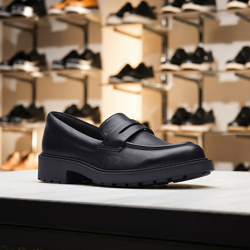 CLARKS Orinoco2 Penny Women's Loafers Leather Casual Shoes