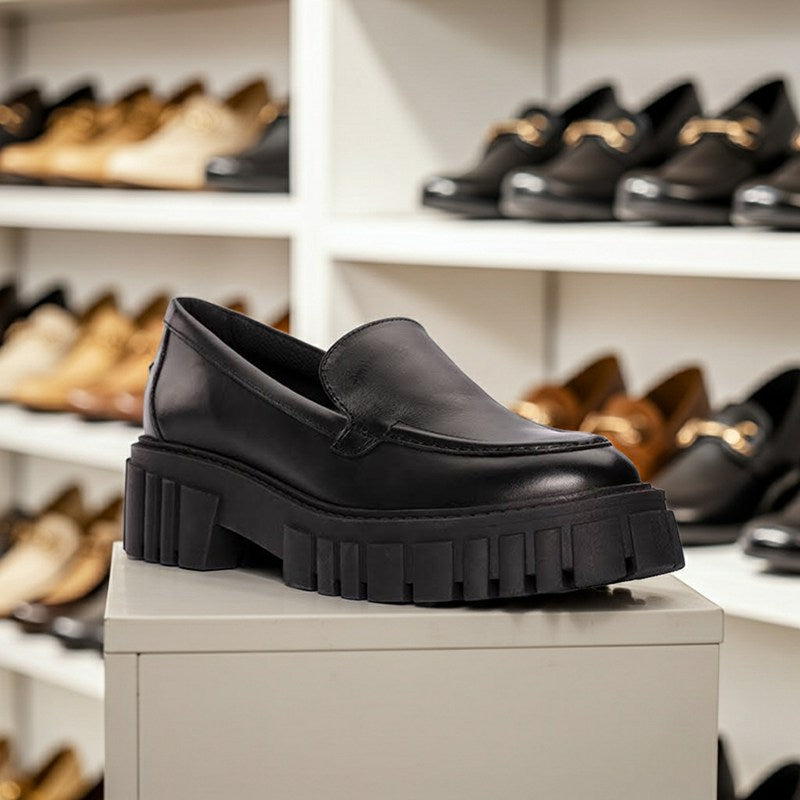 CLARKS Page Loafer Women's Loafers Black Leather Casual Shoes