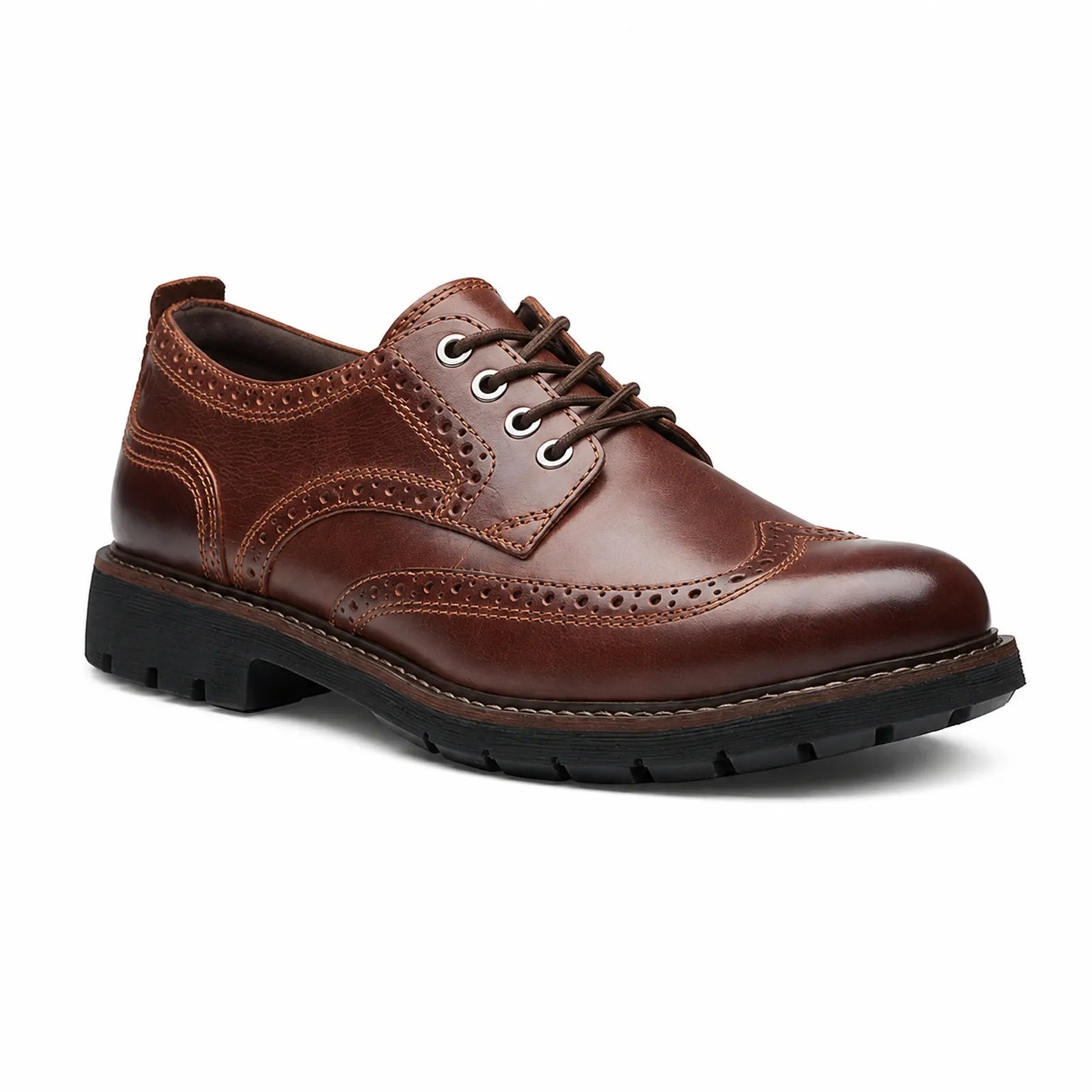 Clarks Batcombe Far men’s leather business shoes, brown, lace-up with brogue detailing