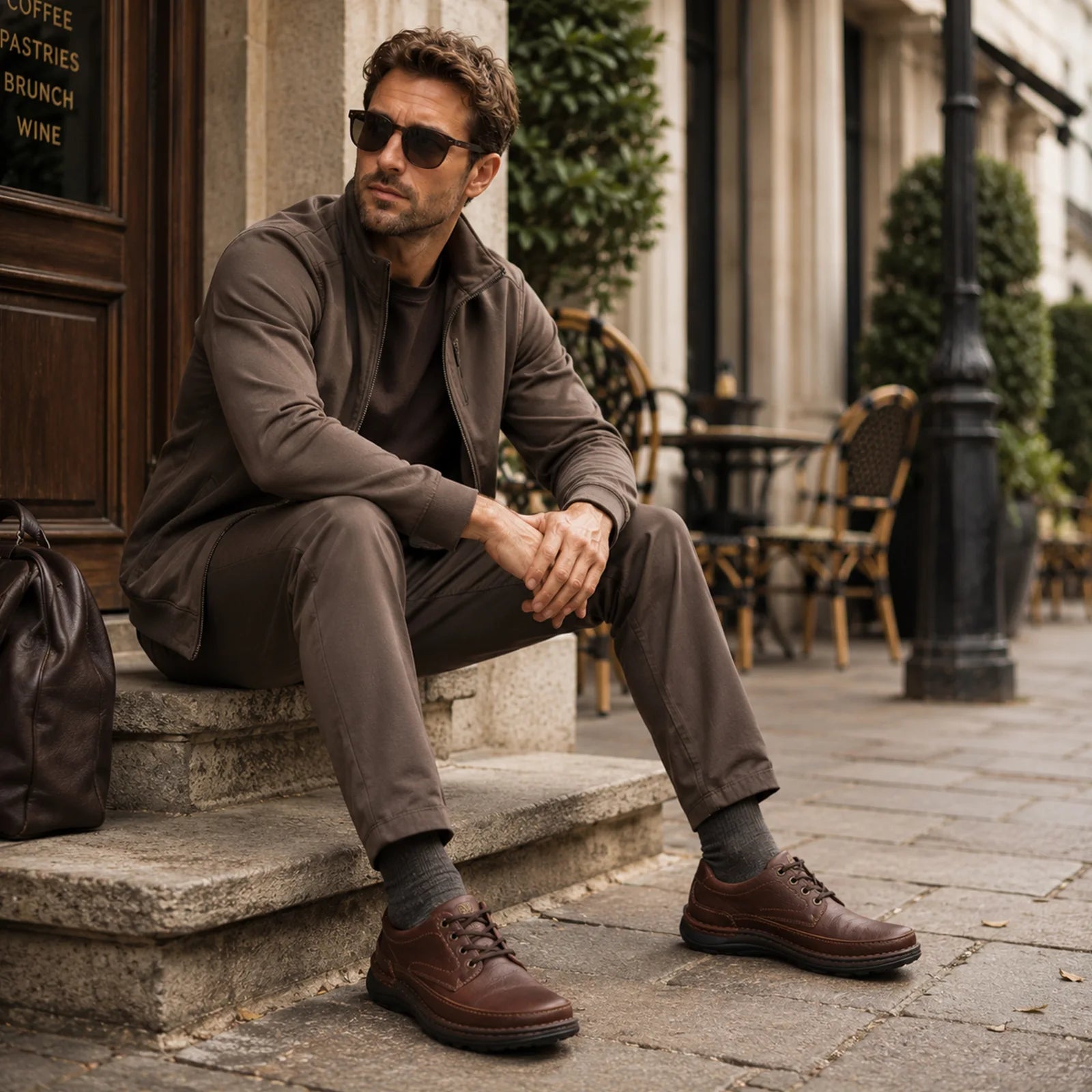 Clarks-Aldwin-Step-Men_s-Leather-Business-Shoes-_-Easy-Casual-Comfort-Brown