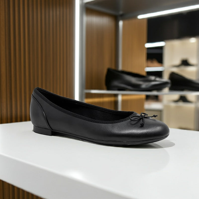 Clarks Couture Bloom Women's Flats Black Leather Fashion Shoes