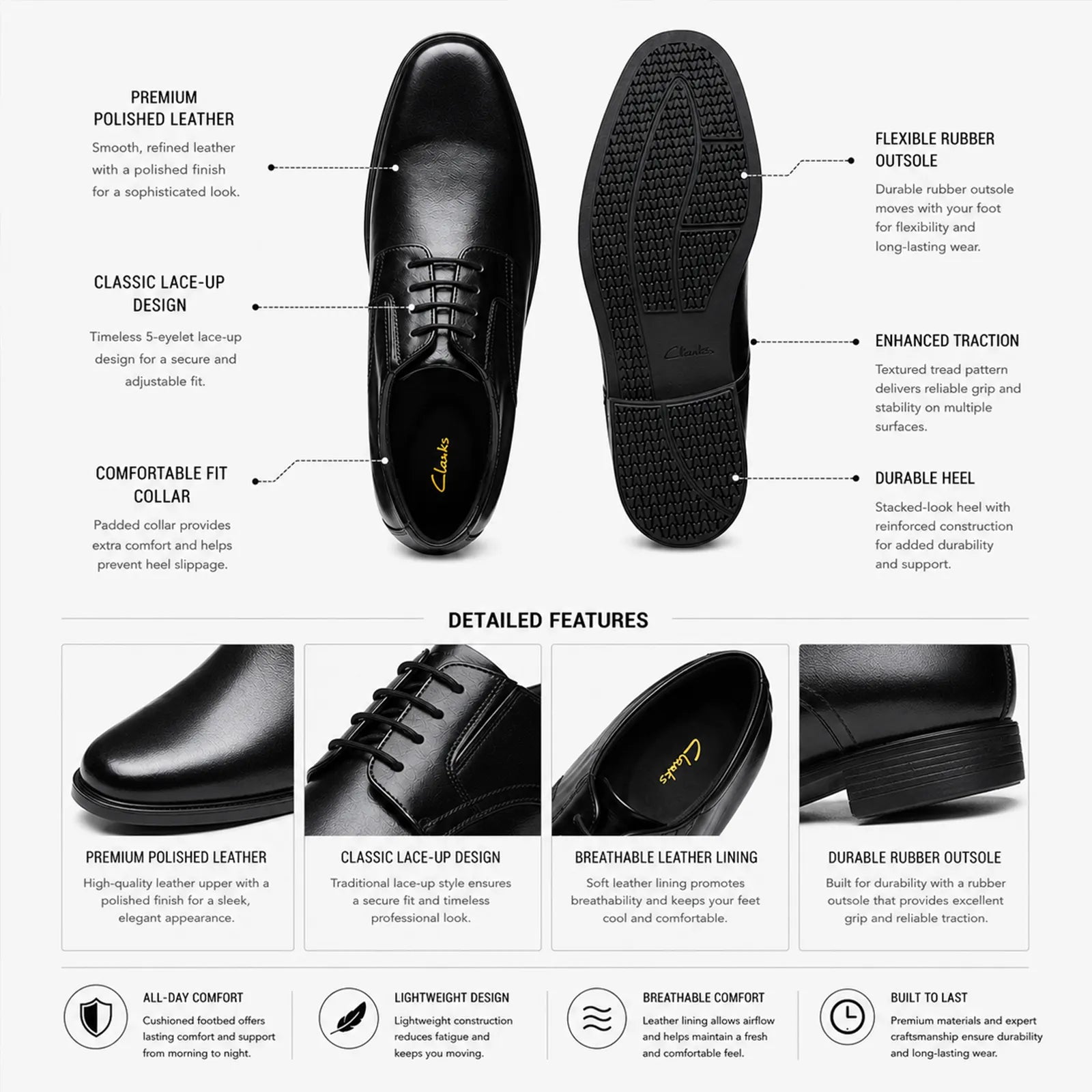 Clarks-Howard-Walk-Men_s-Leather-Business-Shoes-_-Comfortable-Smart-Wear-Black