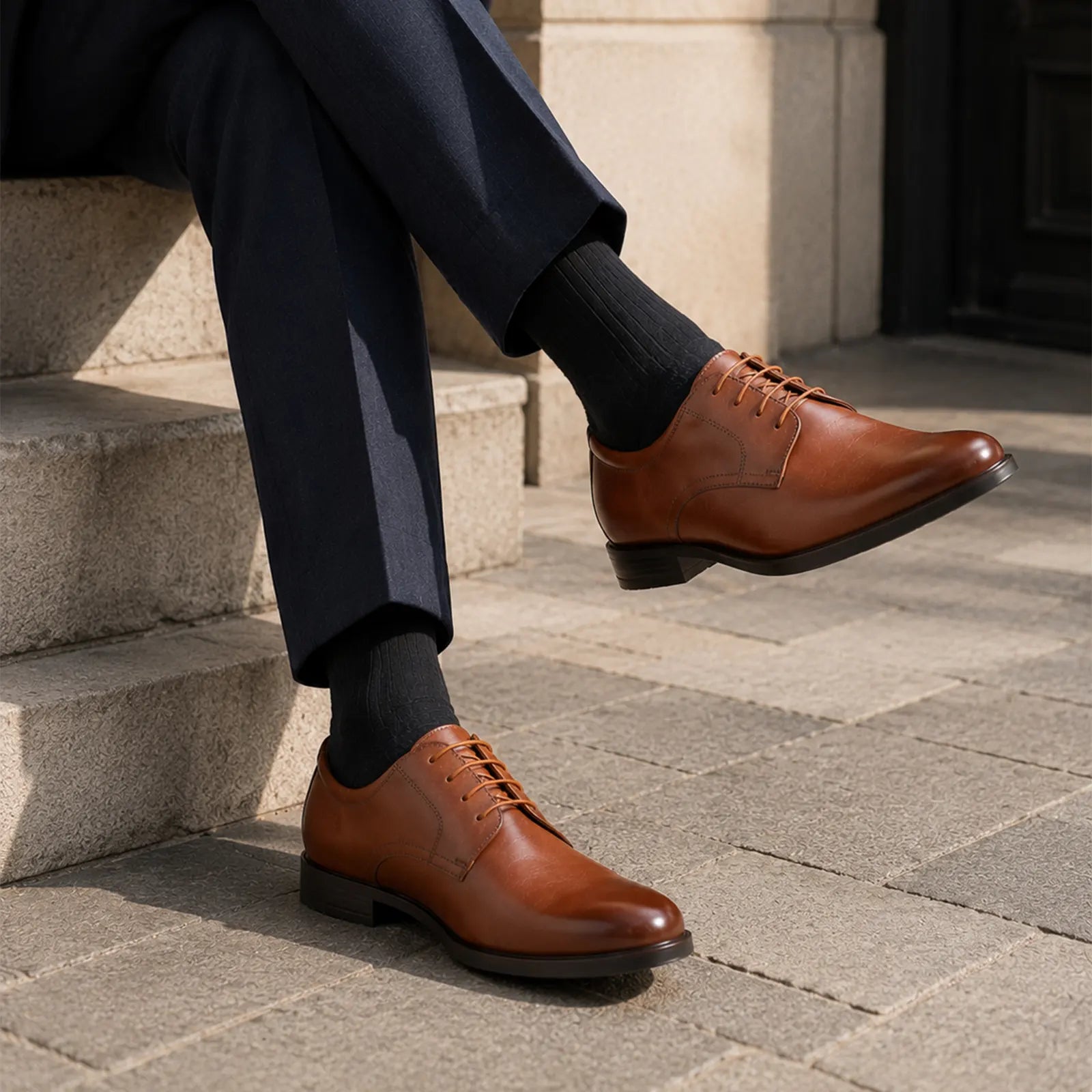 Clarks-Howard-Walk-Men_s-Leather-Business-Shoes-_-Comfortable-Smart-Wear-Brown