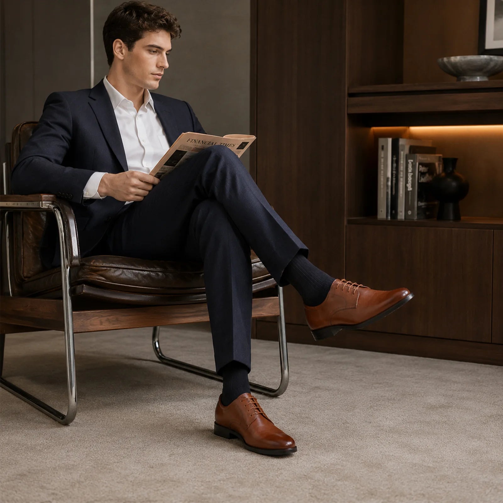 Clarks-Howard-Walk-Men_s-Leather-Business-Shoes-_-Comfortable-Smart-Wear-Brown