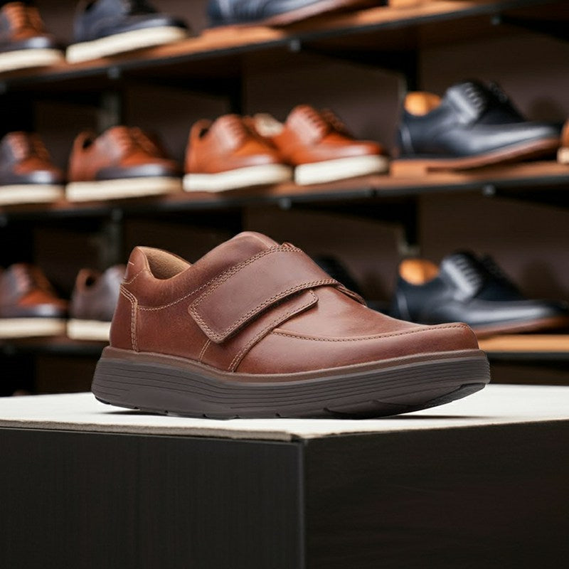 Clarks Un Abode Strap Men's Loafers Brown Leather Casual Shoes 26136987