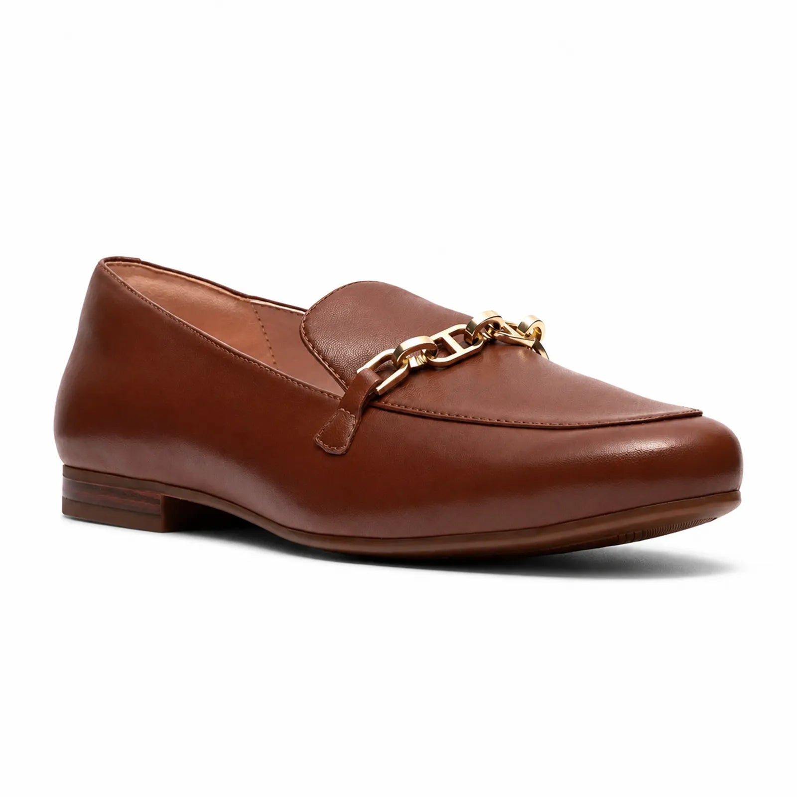 Clarks Tamna Iris women's tan leather loafers with lightweight everyday comfort