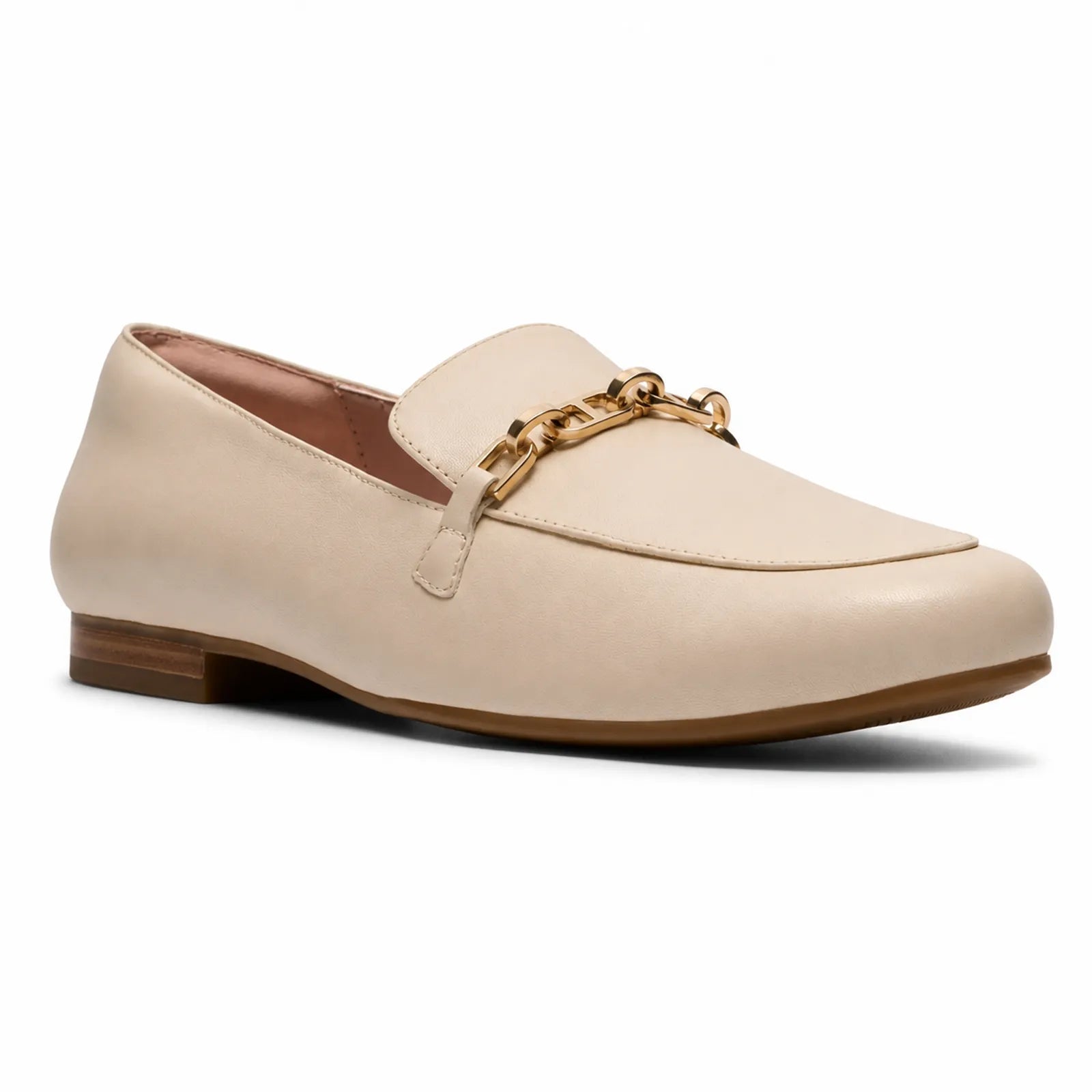 Clarks Tamna Iris women's white leather loafers with lightweight everyday comfort