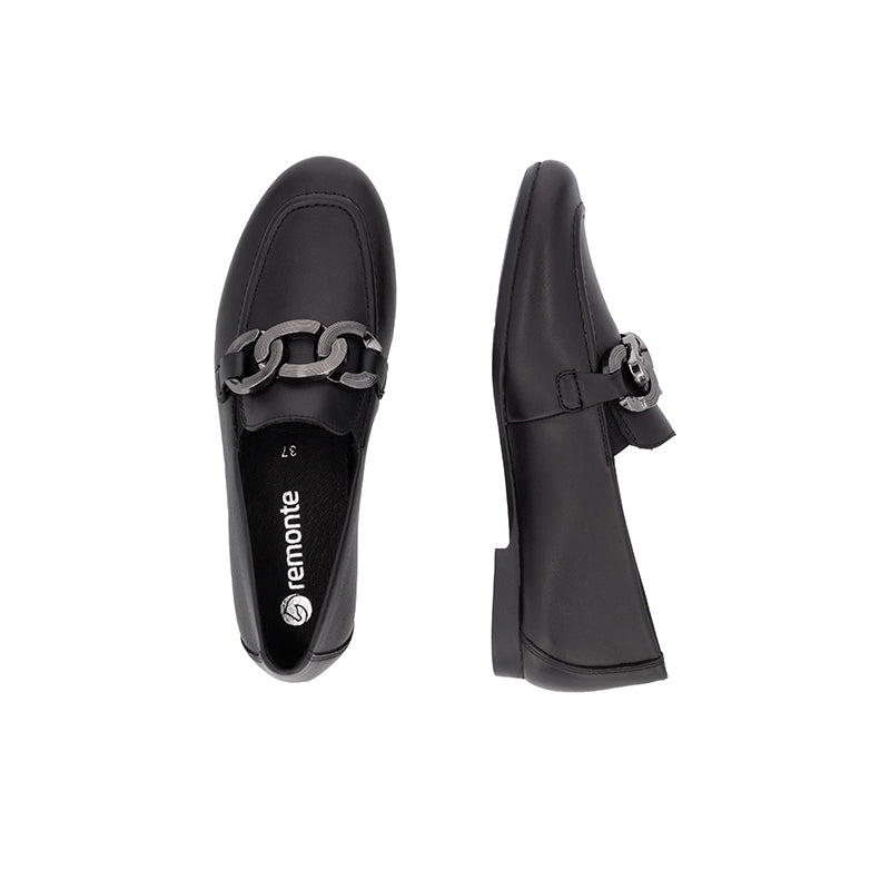 Rieker Women's Loafer Black Fashion Casual Shoes D0K09