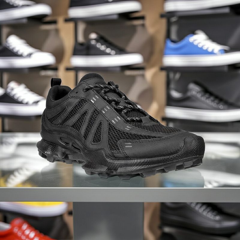 ECCO Biom C-trail Men's Sneakers Black Lace Up Outdoor Casual Shoes 803224