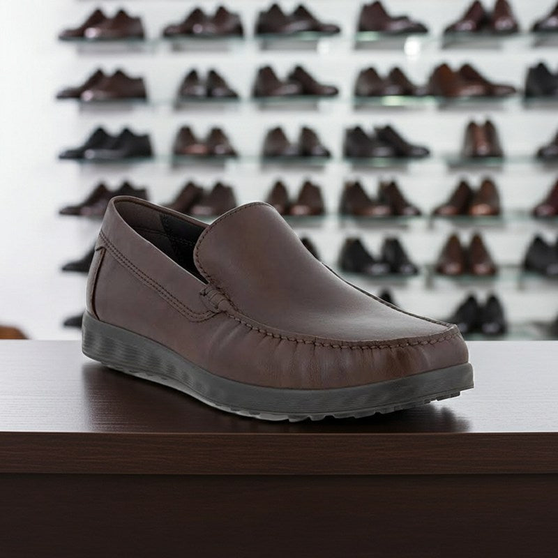 ECCO S Lite Moc Men's Loafer Black Leather Slip-on Casual Shoes 540514