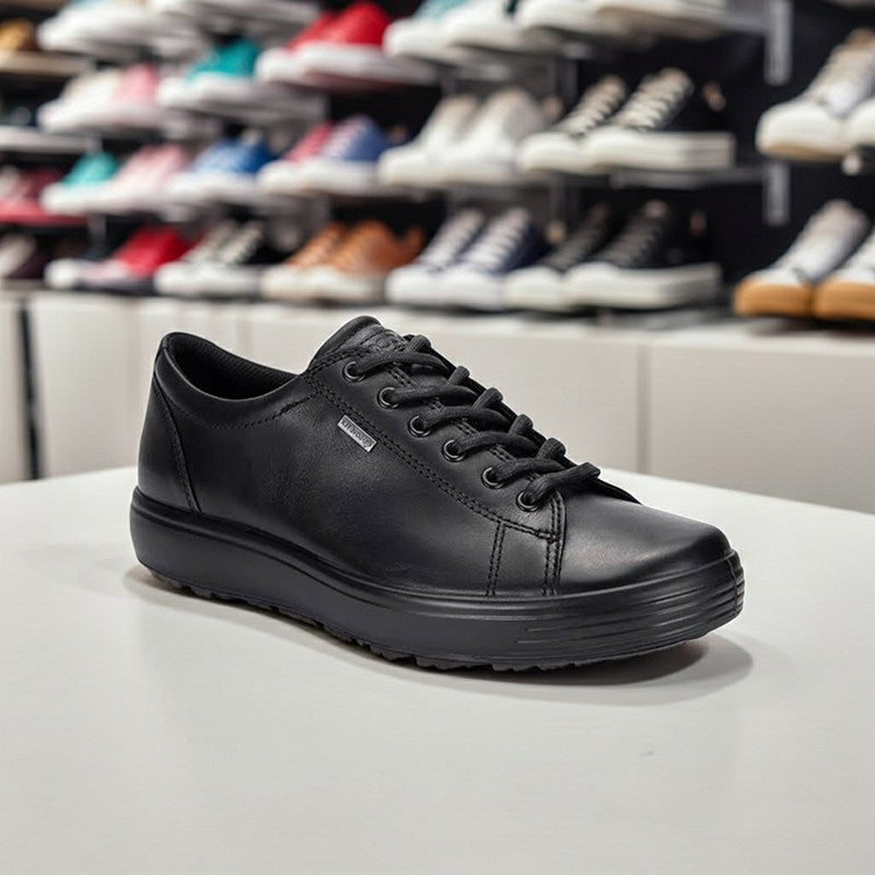 ECCO Soft 7 Men's Sneakers Black Lace Up Outdoor Shoes 430364