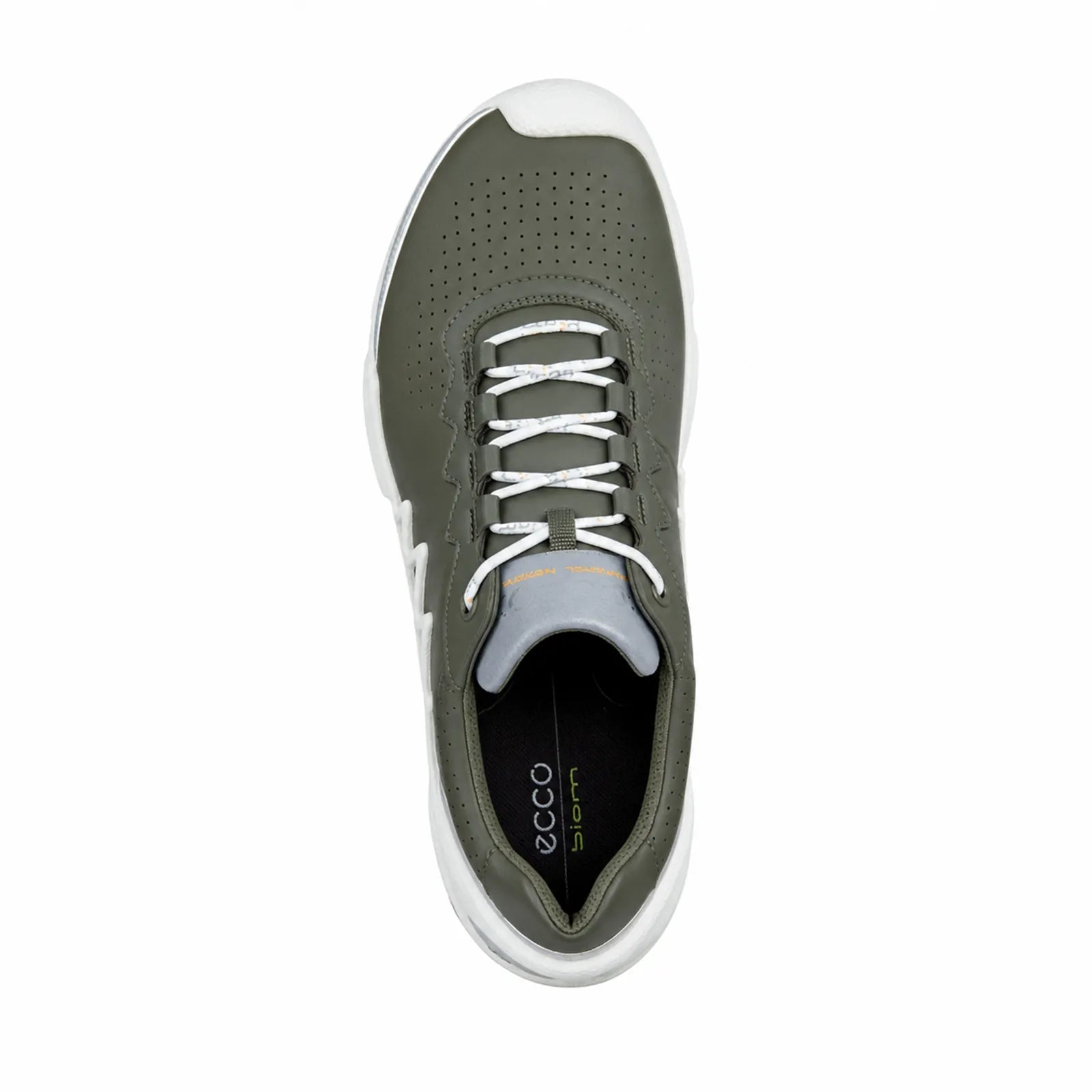 Men's leather lace-up sneakers, olive color with lace-up front and padded collar