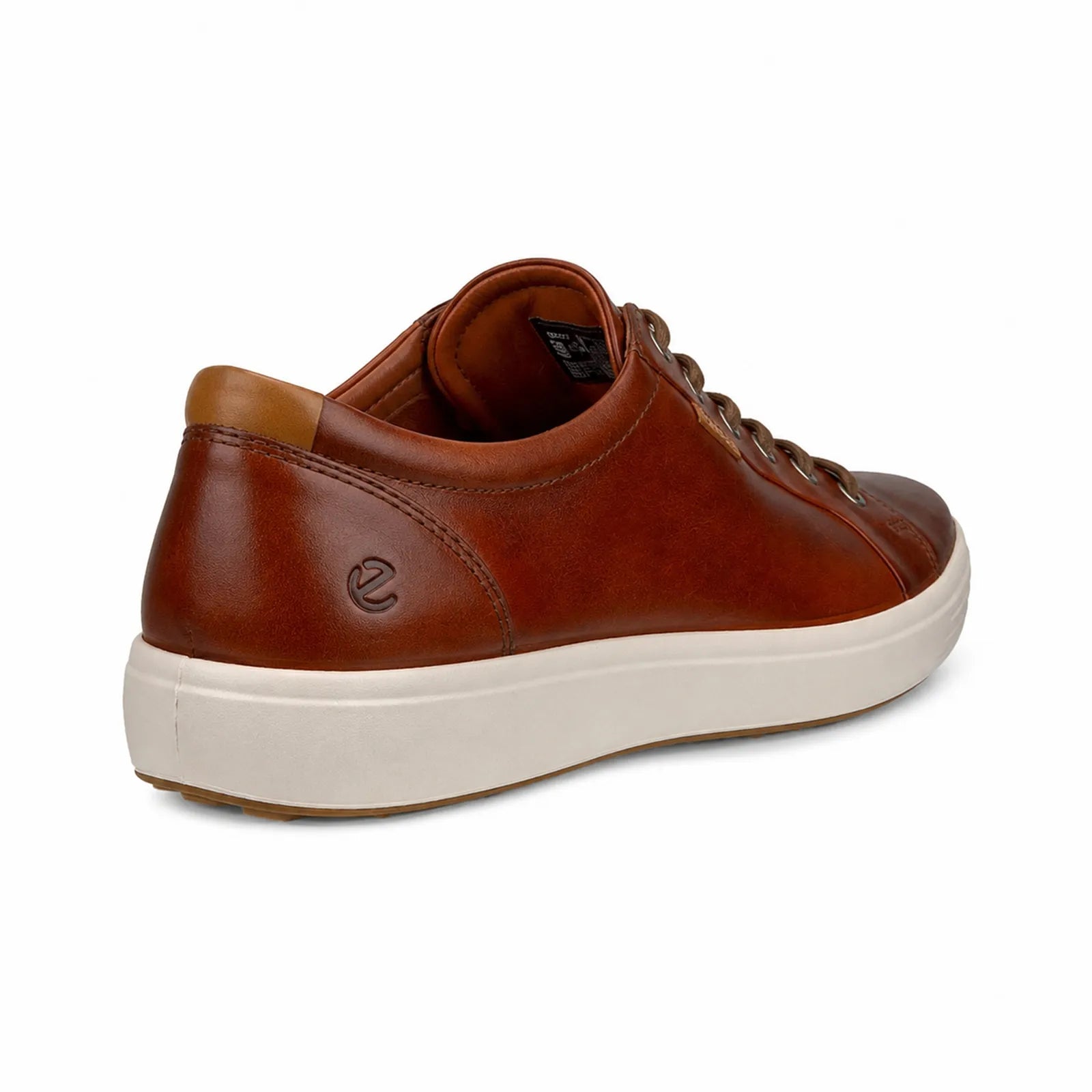 Men's brown leather sneakers with lace-up design and cushioned collar