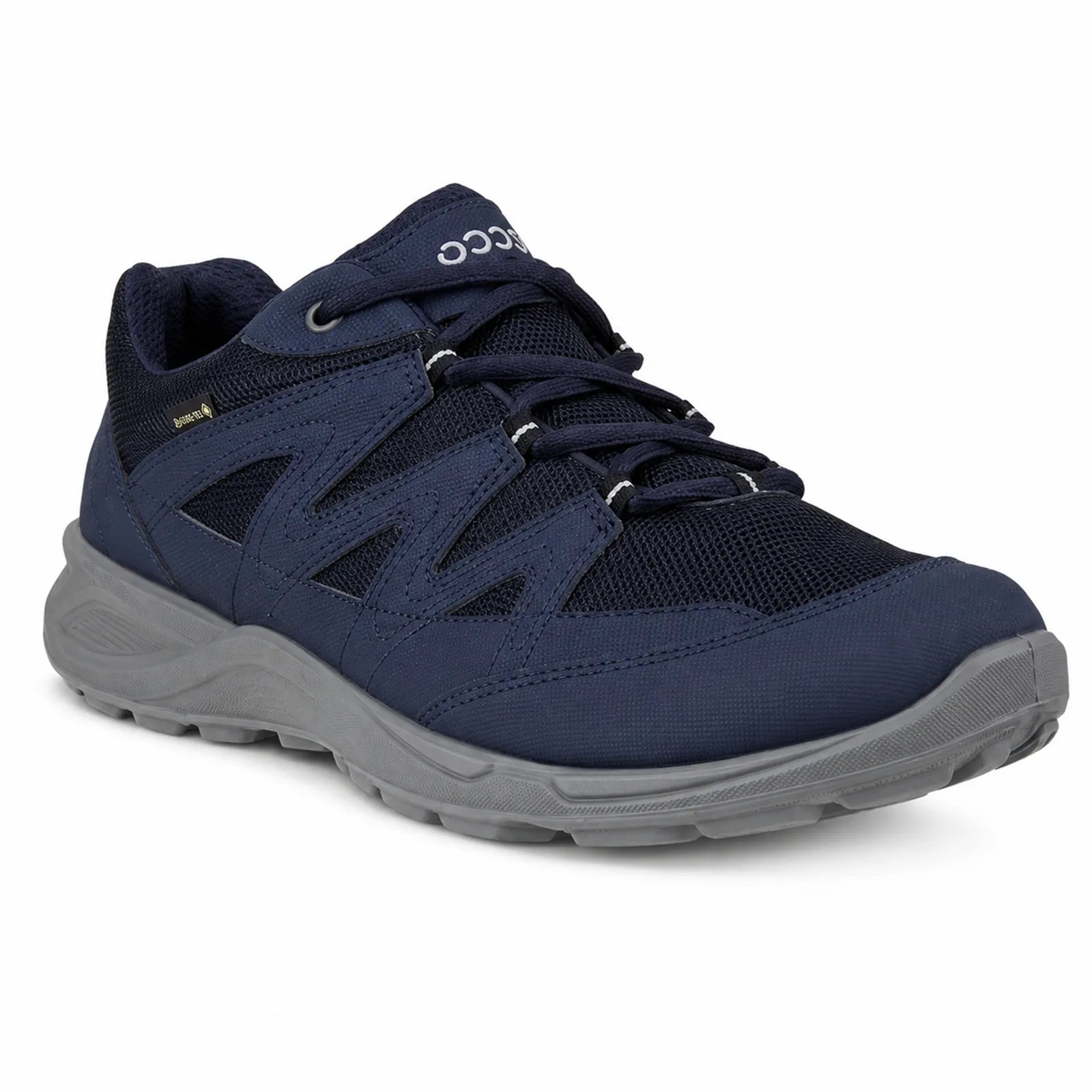 Men's navy ECCO Terracruise low sneakers with lace-up and mesh-look upper