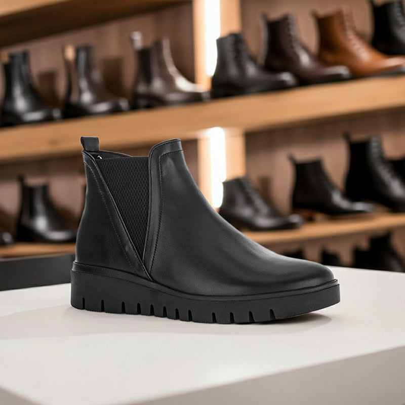 Gabor Dublin Women's Boots Fashion Black Leather Chelsea Ankle Boots 72061