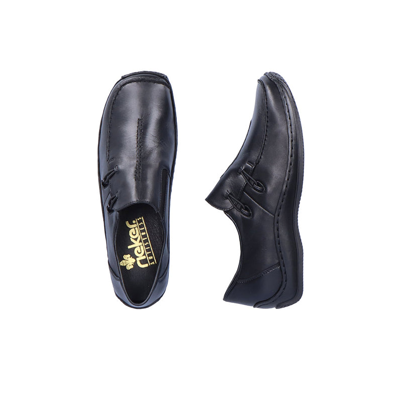 Rieker Women's Loafers Black Leather Slip-on Casual Shoes L1751