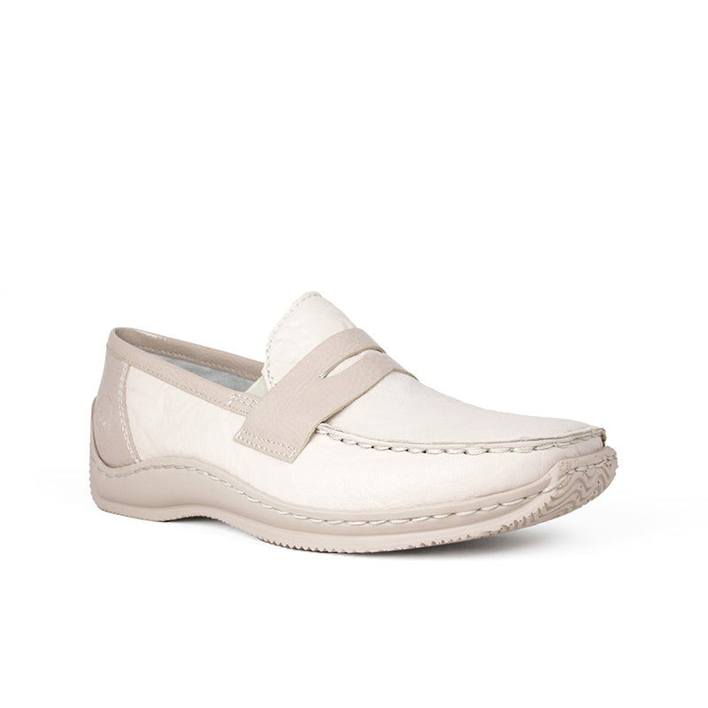 Rieker Women's Loafers Beige Fashion Zip Casual Shoes L7571