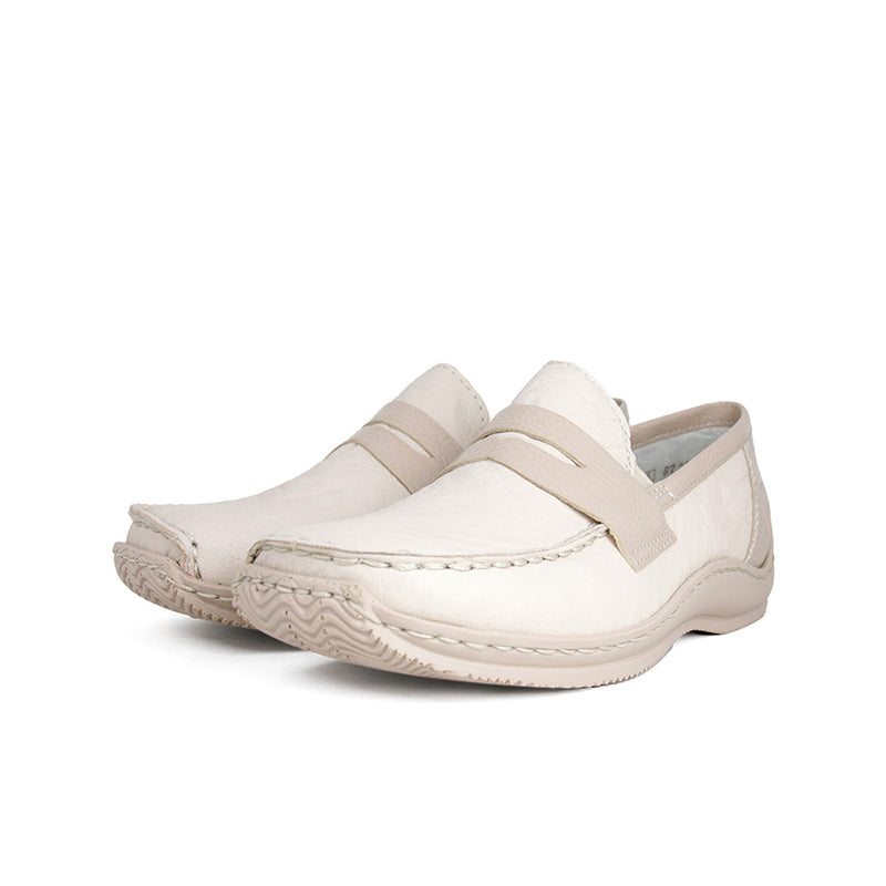 Rieker Women's Loafers Beige Fashion Zip Casual Shoes L7571