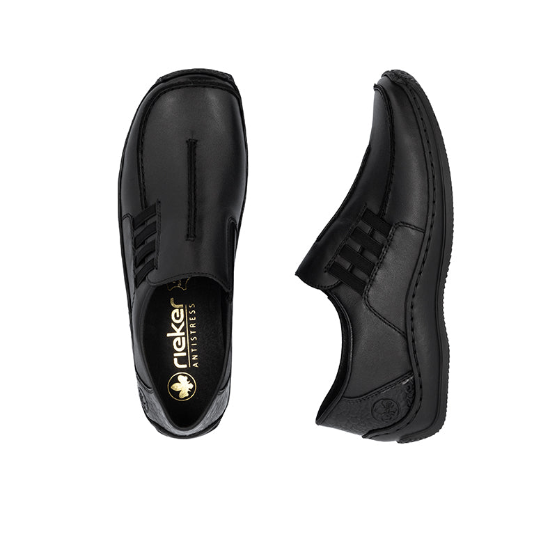 Rieker Women's Loafers Black Elasticated Fashion Slip-on Casual Shoes L1777