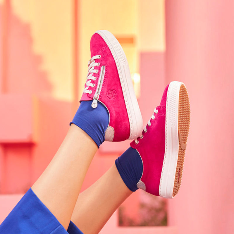 Rieker Women's Sneakers Leather Zip Casual Shoes L59L1