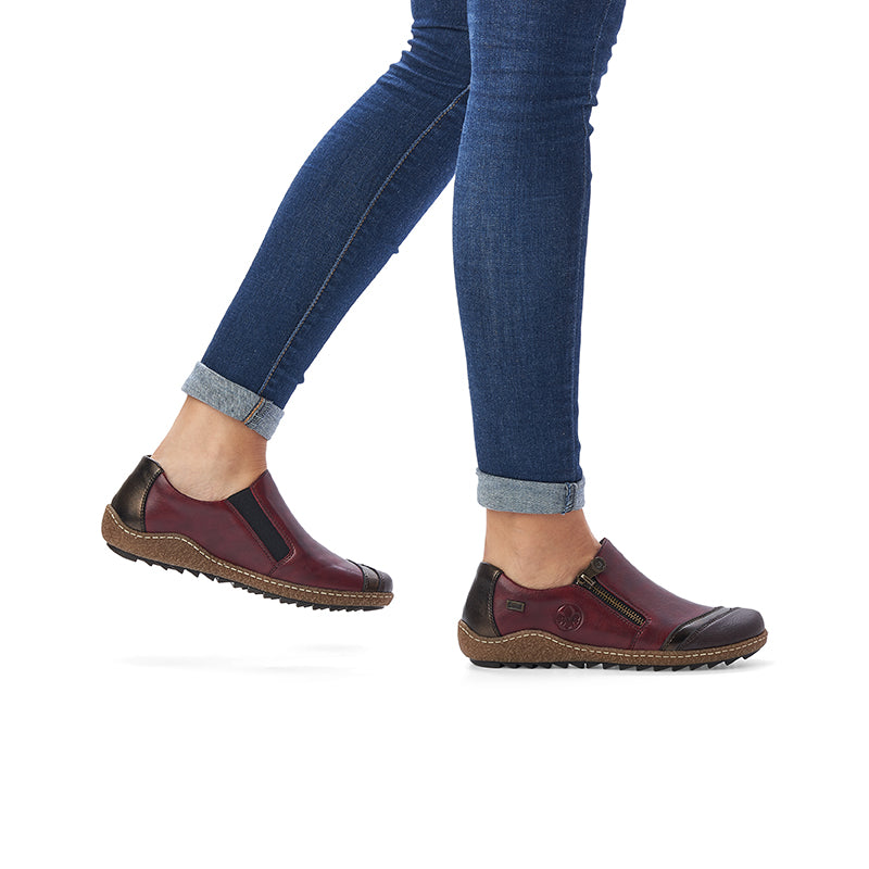 Rieker Women's Loafers Fashion Zip Casual Shoes L7571
