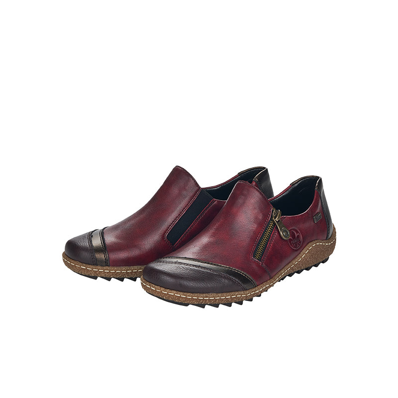 Rieker Women's Loafers Fashion Zip Casual Shoes L7571