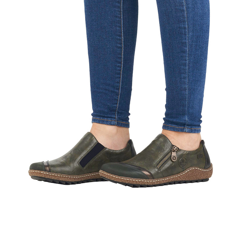 Rieker Women's Loafers Fashion Zip Casual Shoes L7571