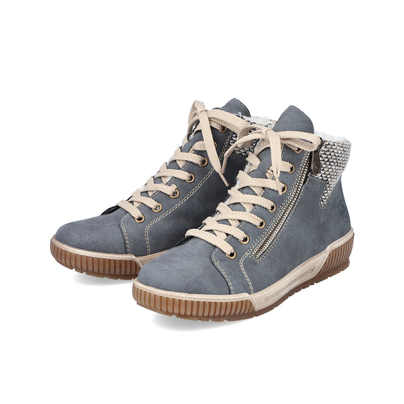 Rieker Women's Boots Green Fashion Zip Casual Ankle Boots N0709