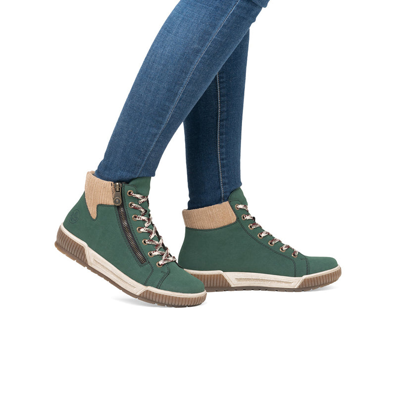 Rieker Women's Boots Green Fashion Zip Casual Ankle Boots N0709