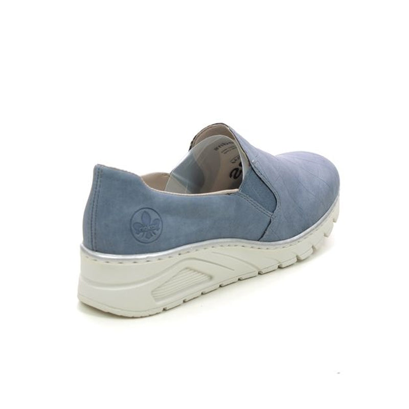 Rieker Women's Loafers Blue Slip-on Casual Flat Shoes N3363