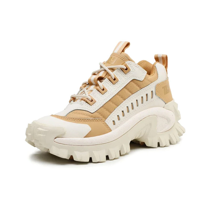 Cat Intruder Men's Sneakers Beige Leather Fashion CasualShoes P110032